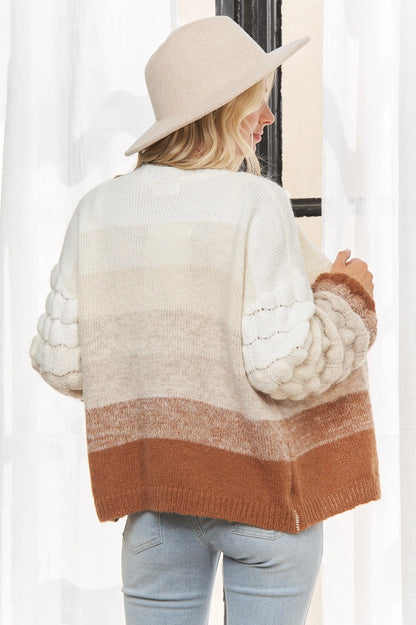 Bubble Sleeve Cardigan