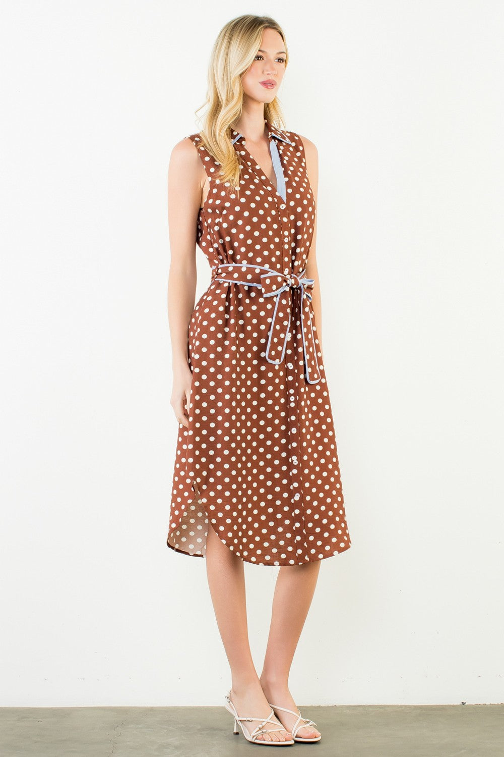 Sleeveless Polka Dot Dress