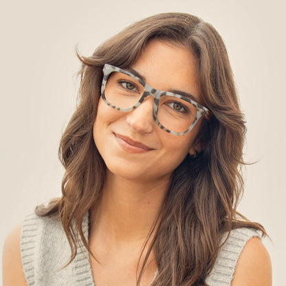 Alden - Slate Blue Tort / Zebra Wood /Blue Light