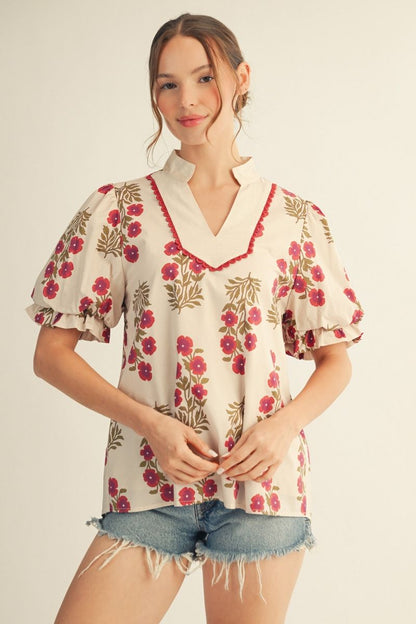 Scallop Trim Blouse