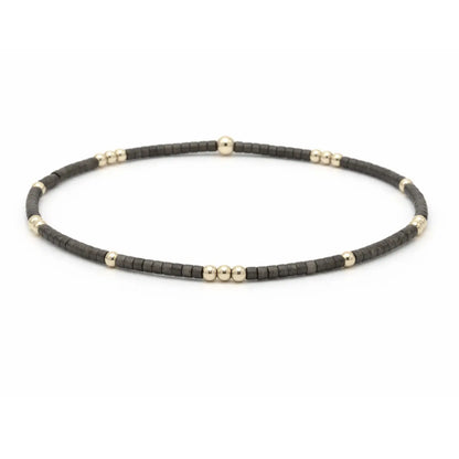 2mm Newport Graphite + Gold Filled Waterproof Bracelet
