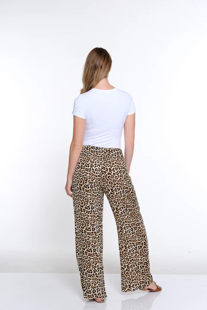 Shirred Waist Wide Leg Pant