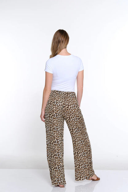 Shirred Waist Wide Leg Pant