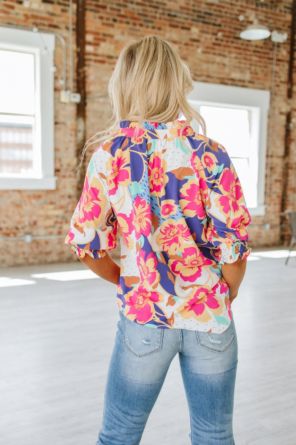 Floral Frilled Blouse