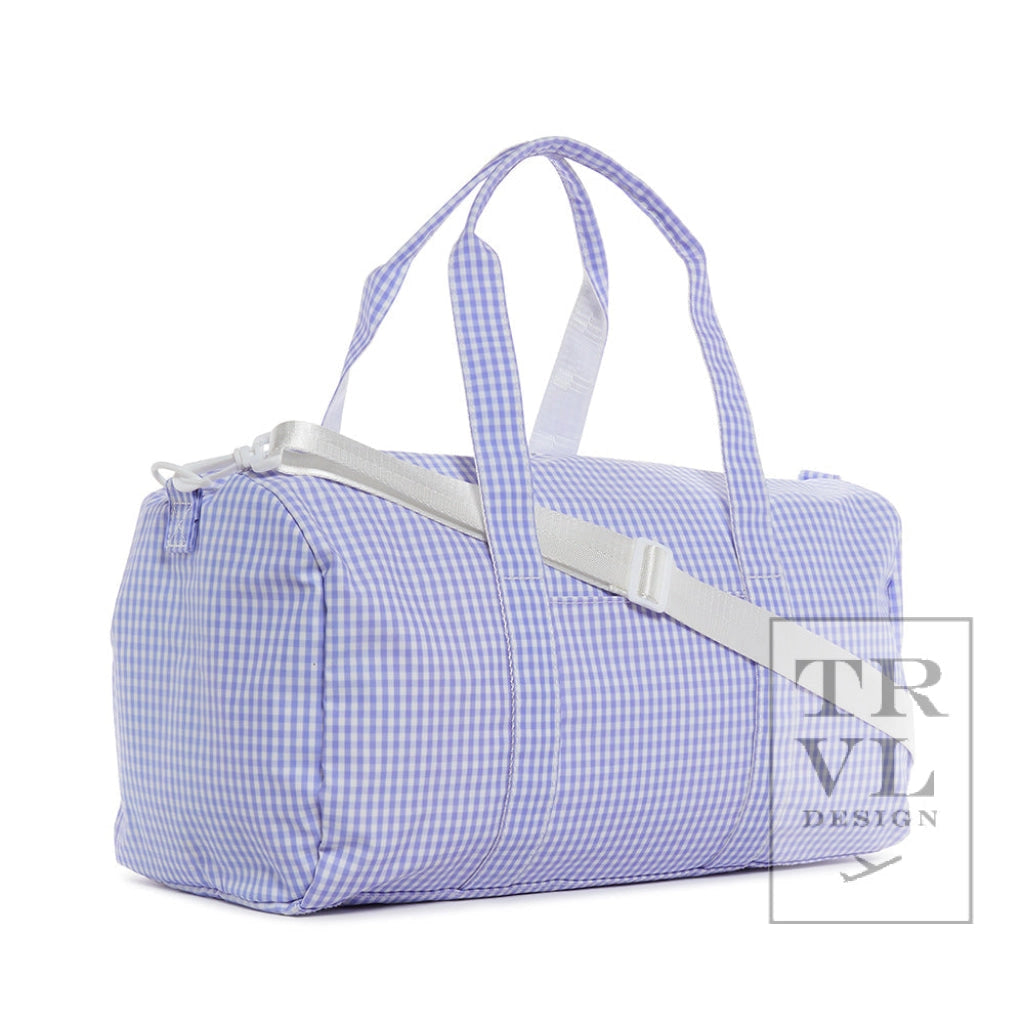 Weekender Duffel Bag in Gingham Lilac