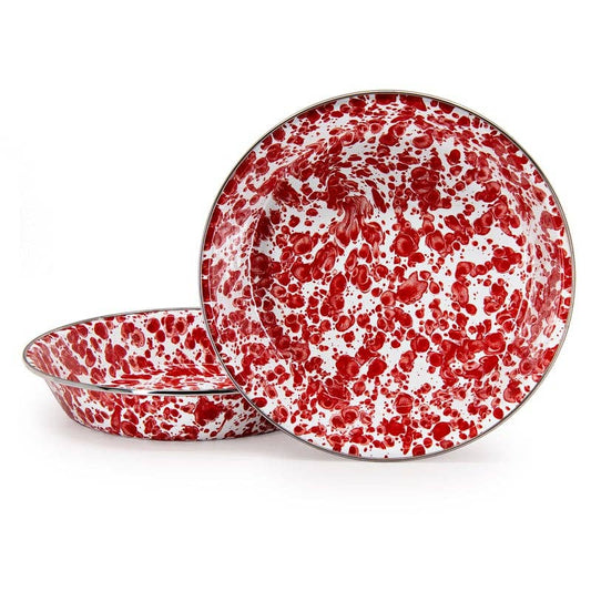 Golden Rabbit Enamelware Swirl Pie Plate