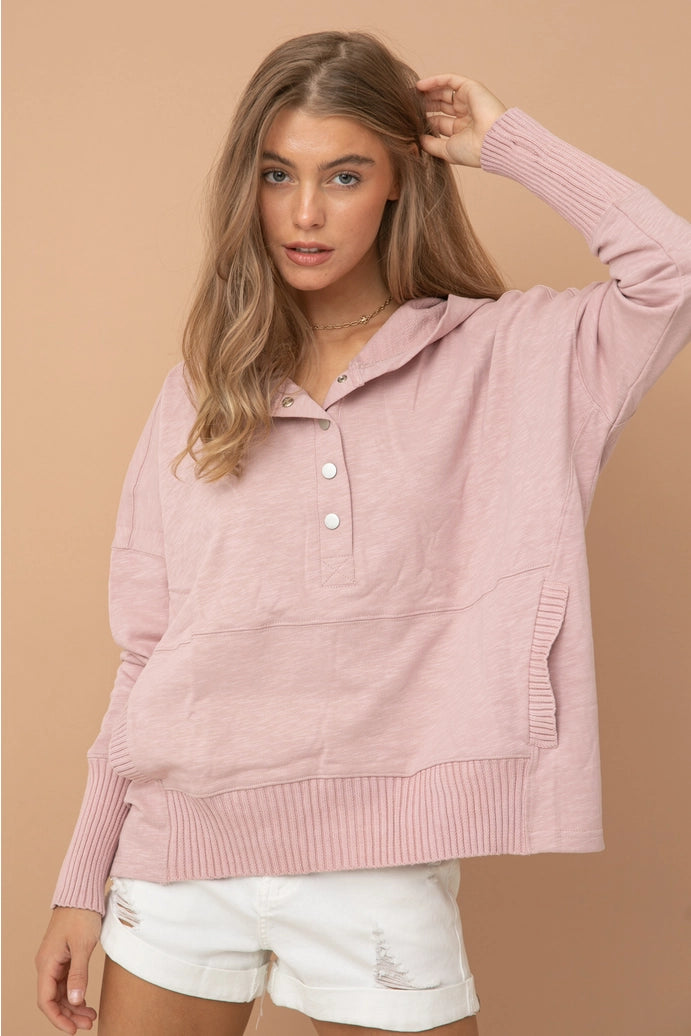 Oversized Snap Up Pullover