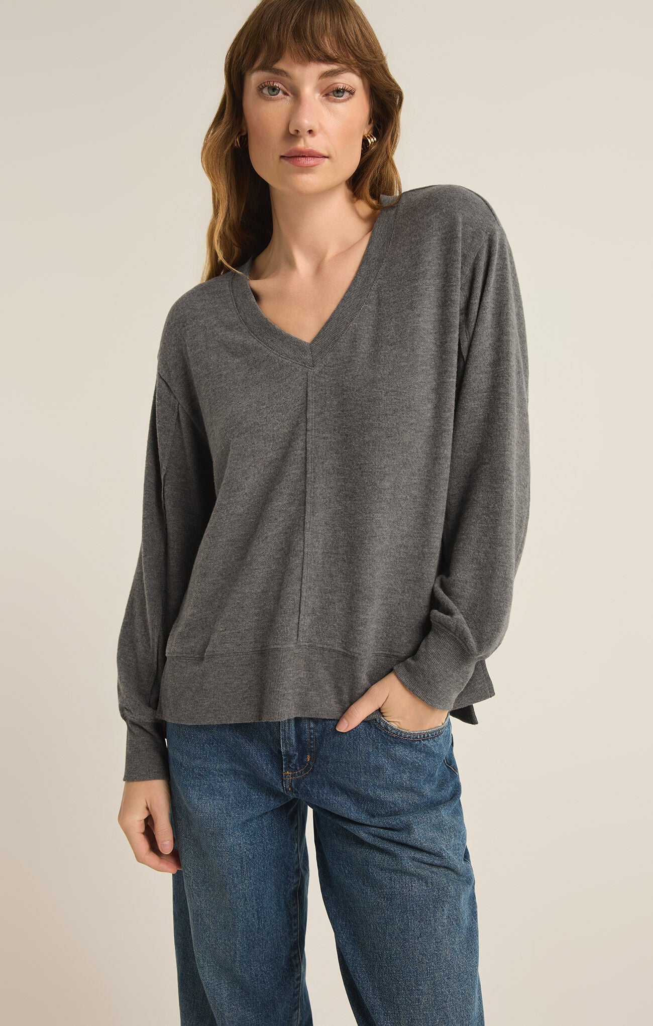 Wilder Cloud V-Neck Long Sleeve Top