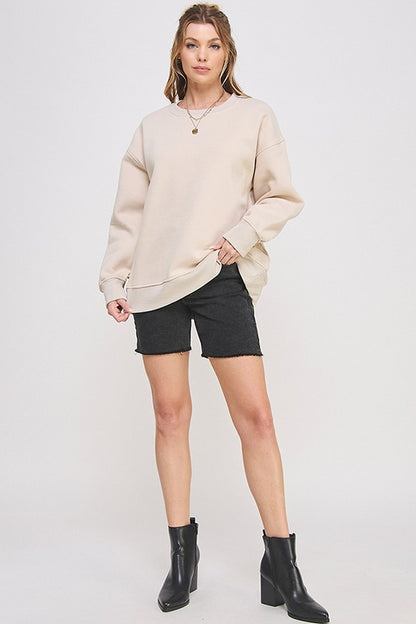 Round Neck Oversized Sweatshirt