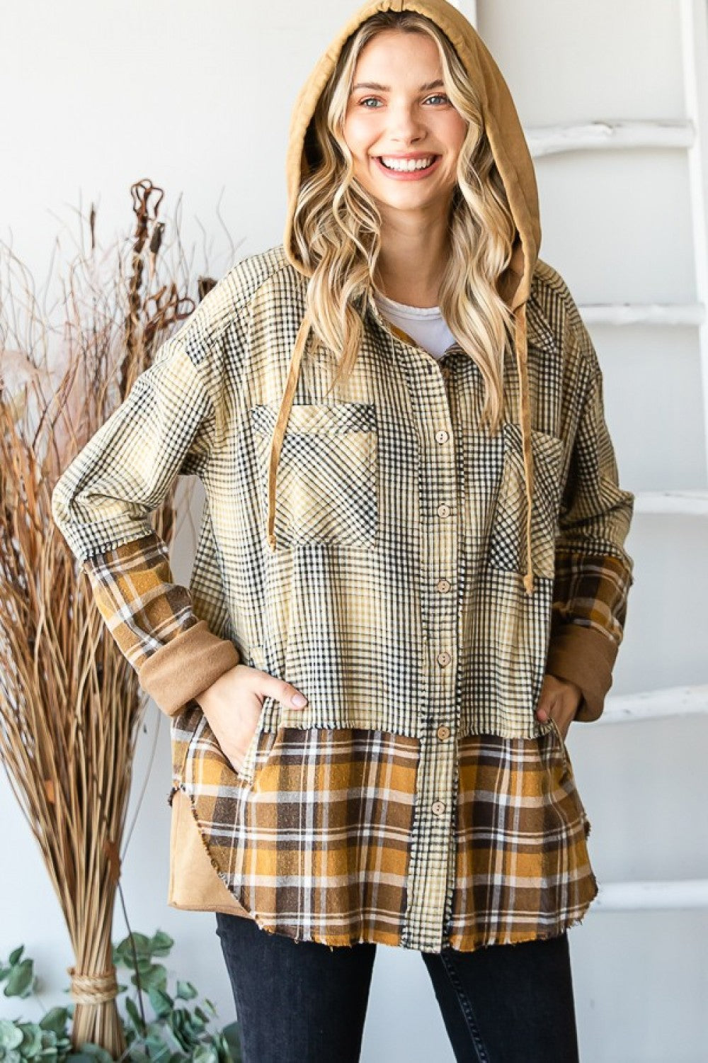 Mineral Wash Check Plaid Shacket