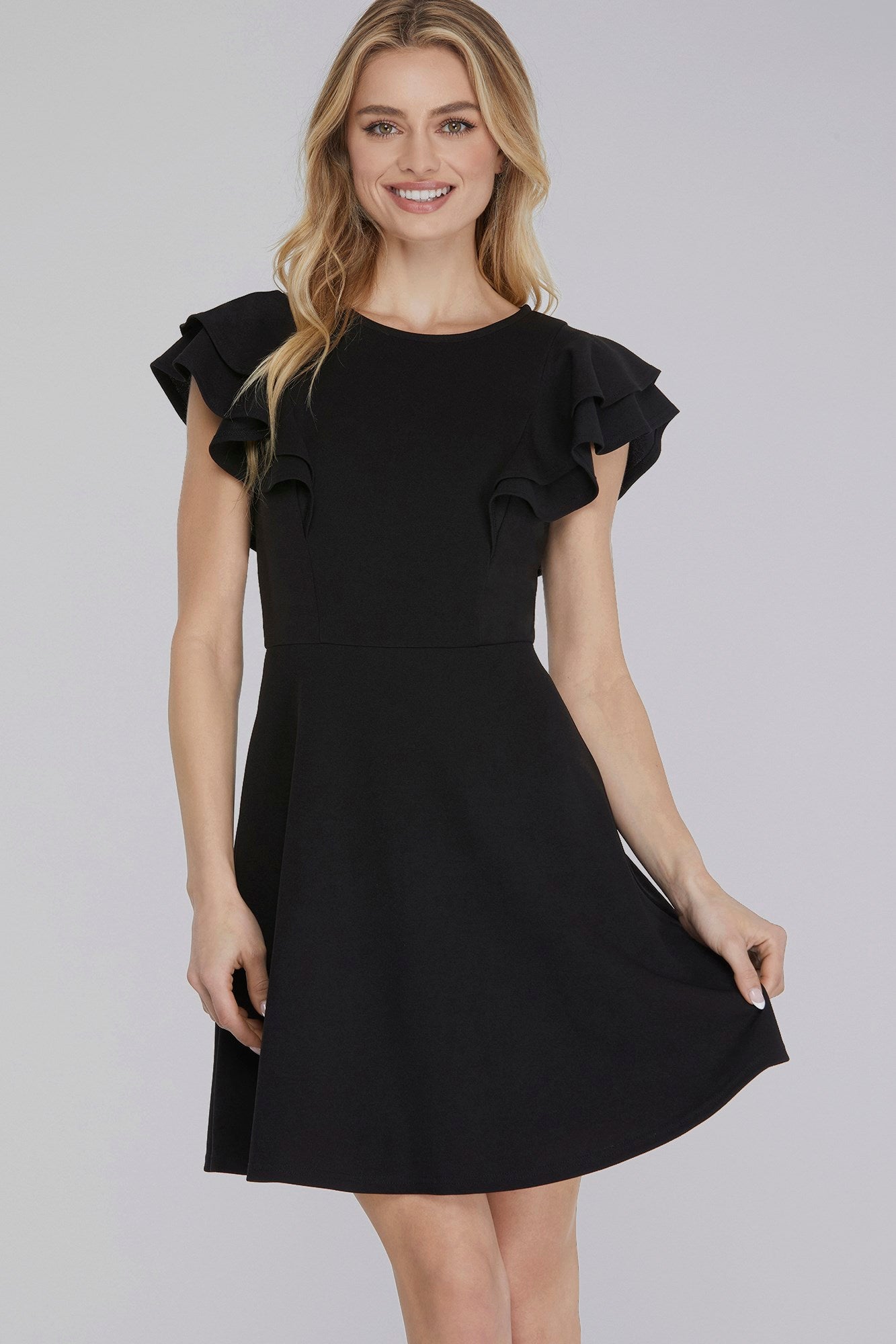 Flutter Sleeve Knit Dress