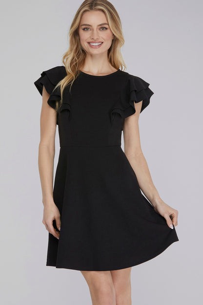 Flutter Sleeve Knit Dress