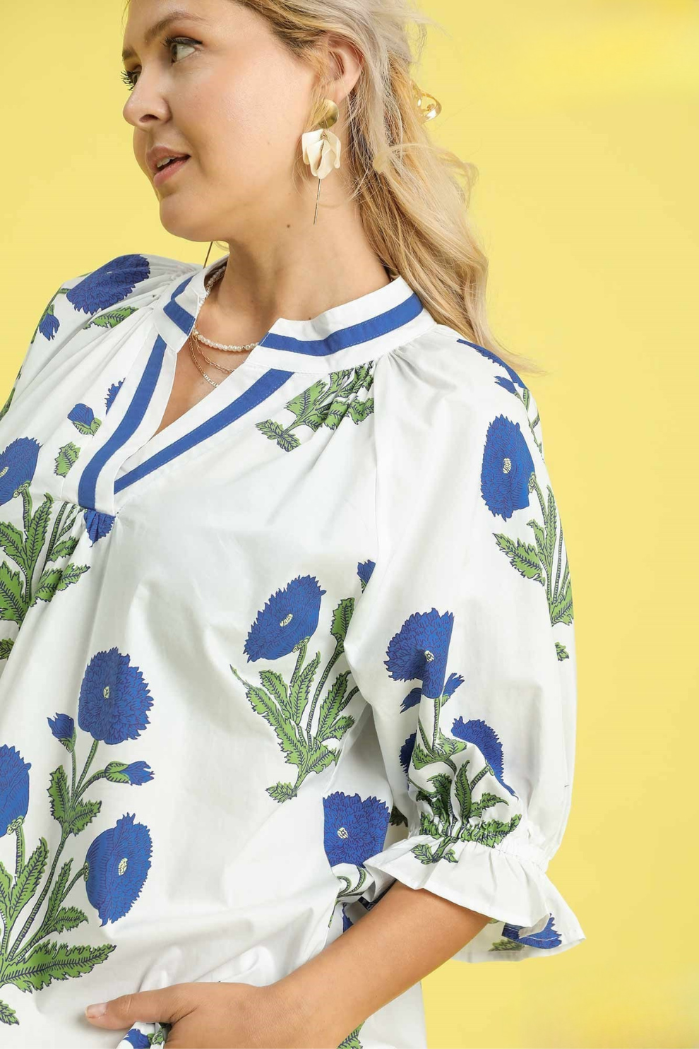 Poplin Puff Sleeve Blouse