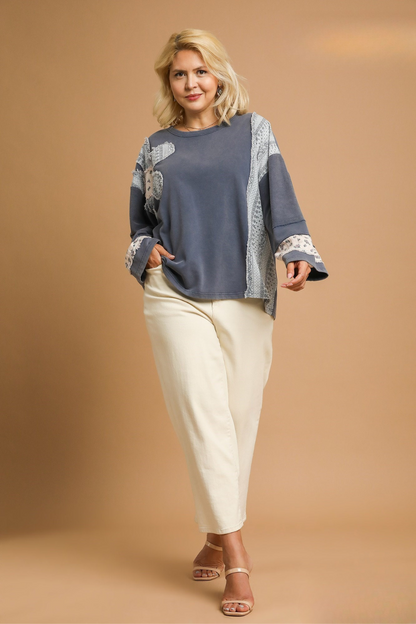 Patchwork Terry Pullover