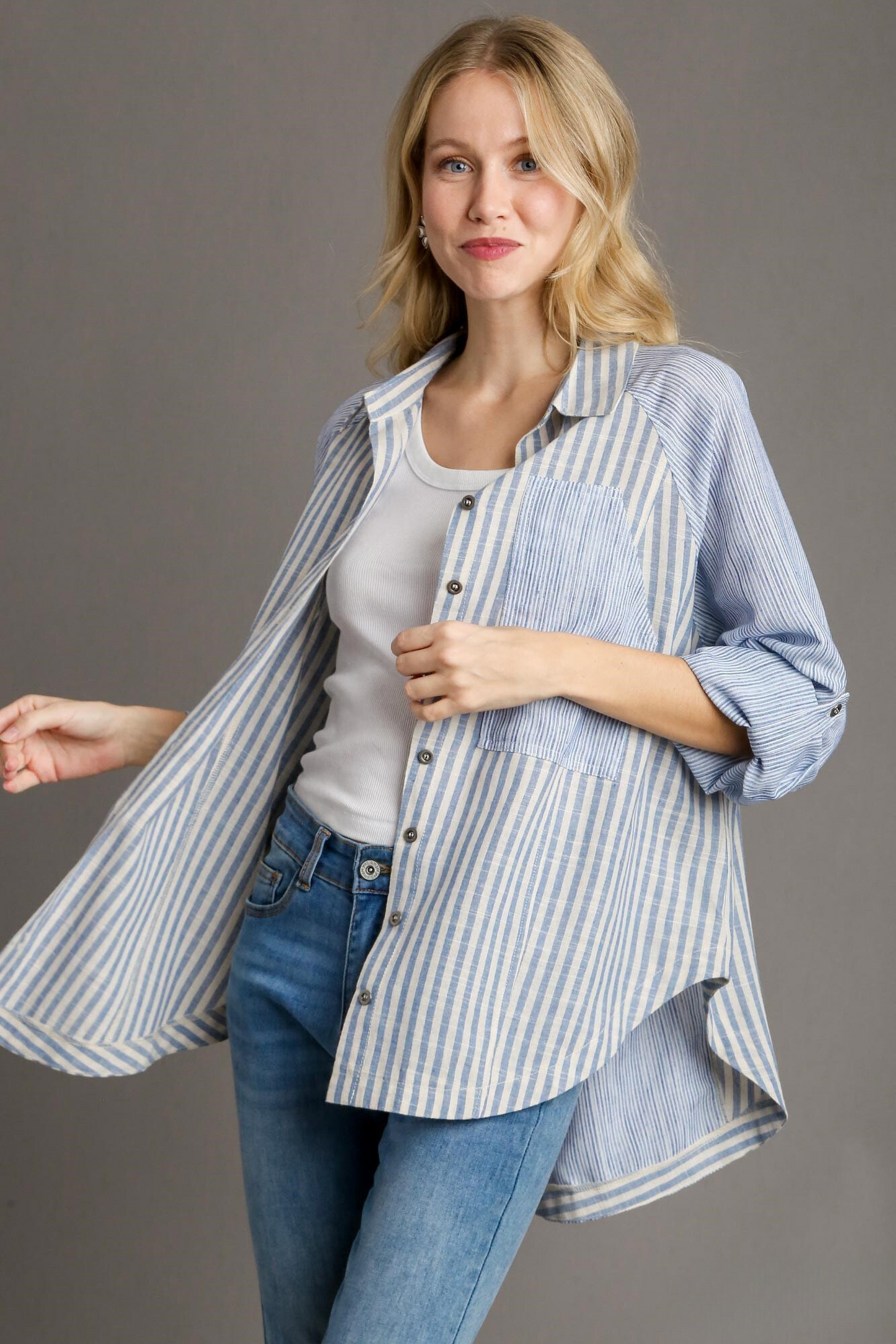 Stripe Collared Button Down Shirt