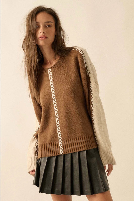 Colorblock Loose-Fit Sweater
