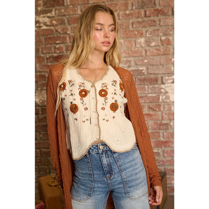 Floral Crochet Vest