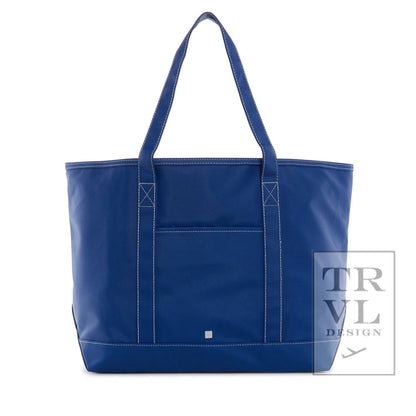 Coated Canvas Maxi Tote in Large Blue Bell