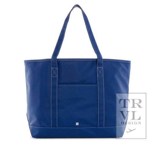 Coated Canvas Maxi Tote in Large Blue Bell