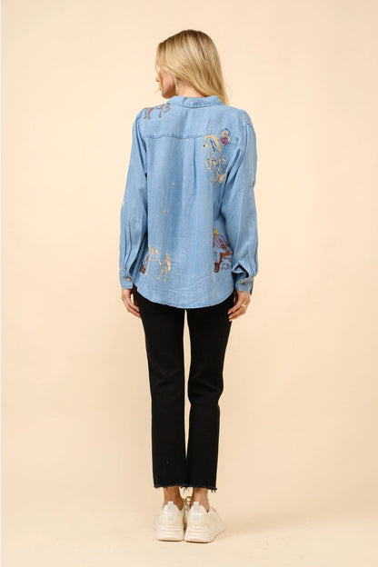 Embroidered Western Button Up