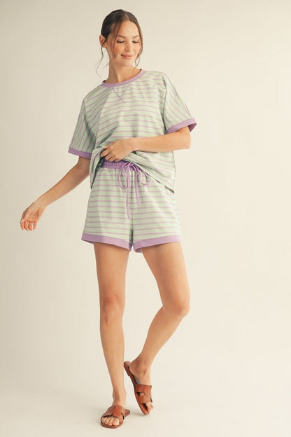 Mint Stripe Shorts