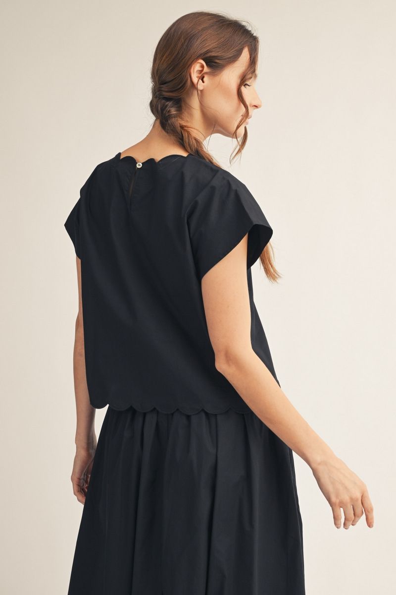 Eyelet Drop Shoulder Blouse