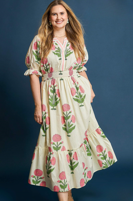 Smocked Midi Dress