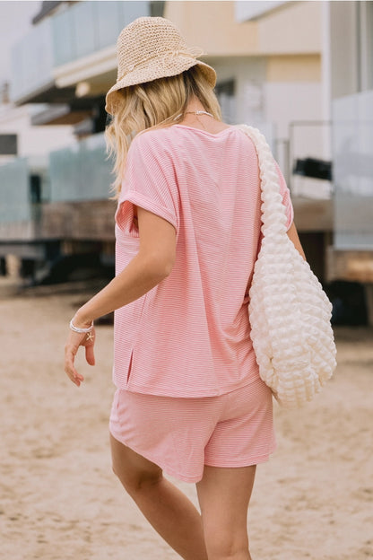 Striped French Terry Shorts