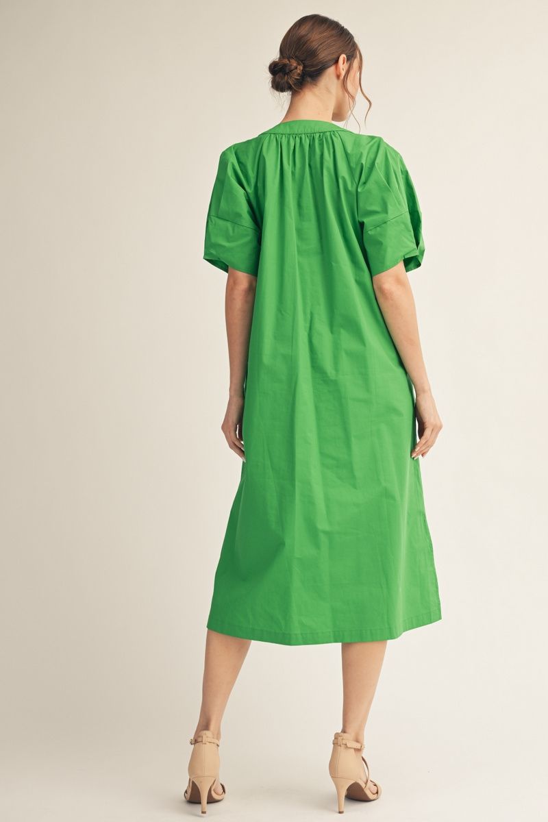 Solid Pleat Dress