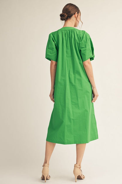 Solid Pleat Dress