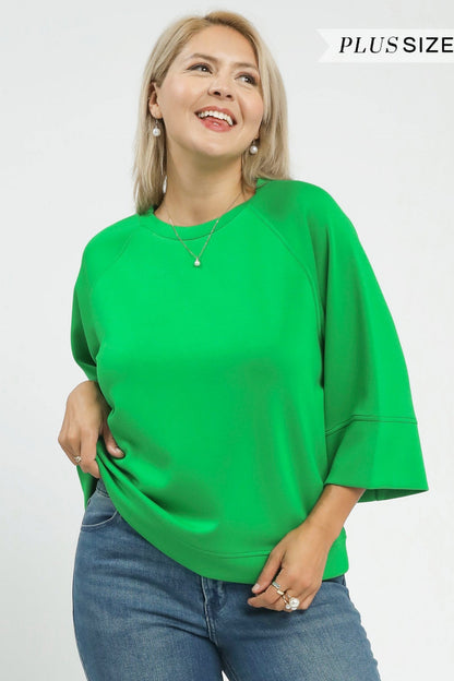 3/4 Sleeved Drop Shoulder Top