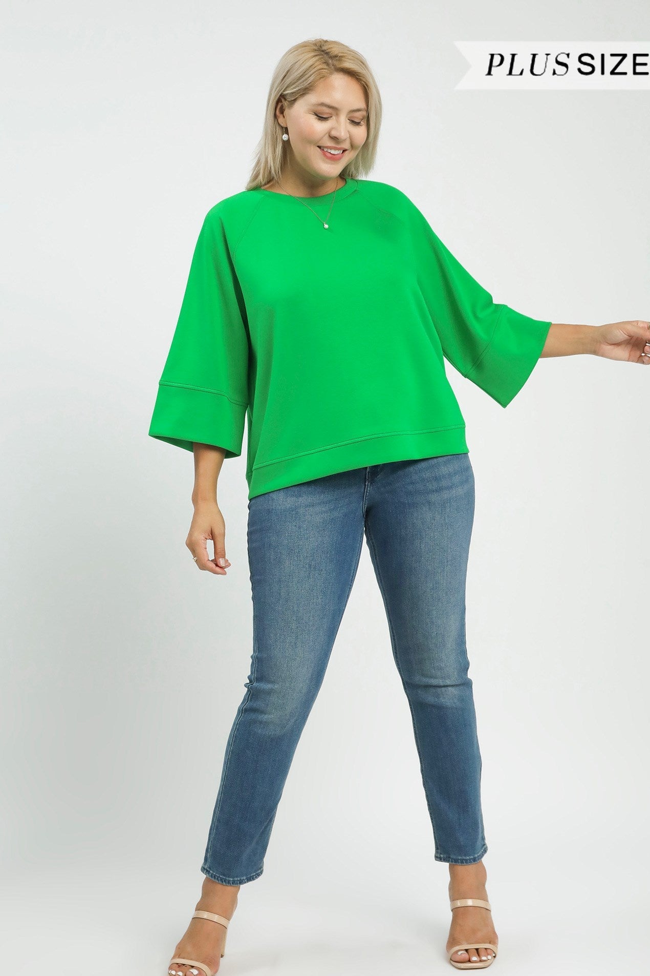 3/4 Sleeved Drop Shoulder Top