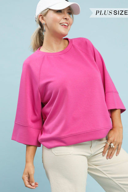 3/4 Sleeved Drop Shoulder Top