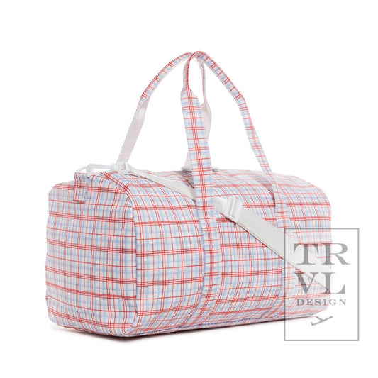 Weekender Duffel Bag in Classic Plaid Red