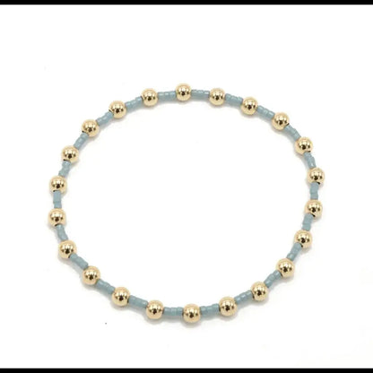 Coastal Pale Blue Newport Gold Filled Waterproof Bracelet