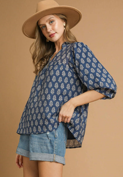 Floral Split Blouse