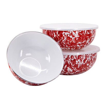 Golden Rabbit Enamelware Swirl Mixing Bowls
