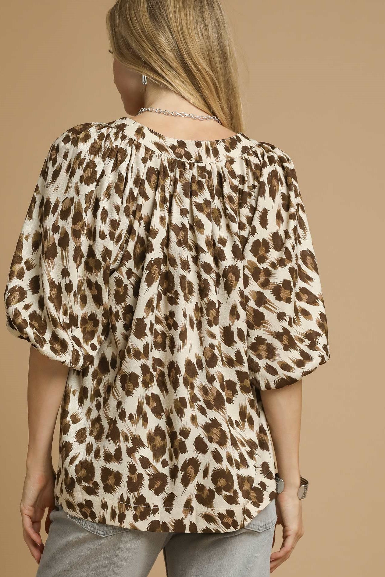 Leopard V-Neck Blouse