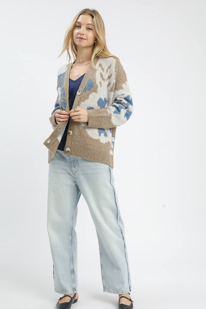 Flower Print Cardigan