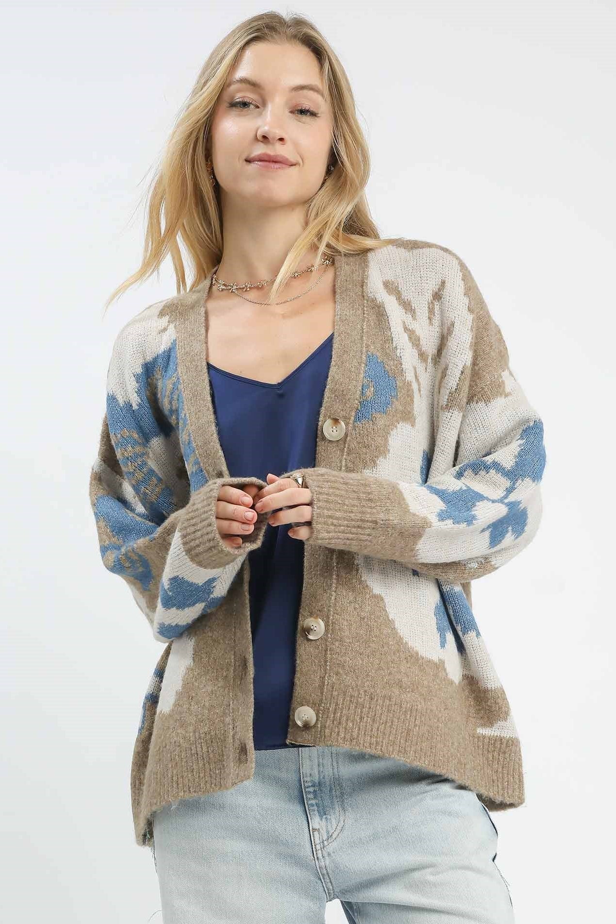 Flower Print Cardigan