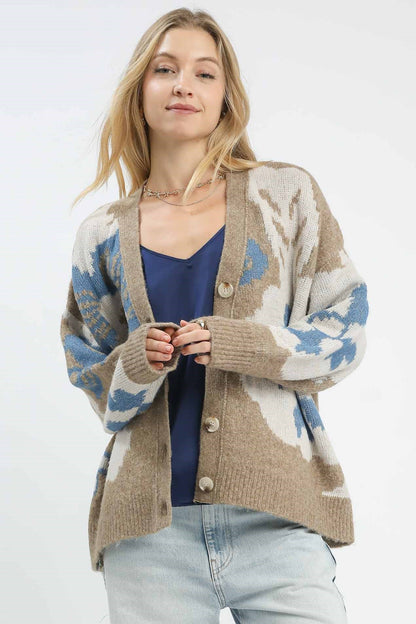 Flower Print Cardigan
