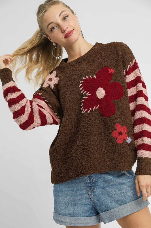 Flower Stripe Sweater
