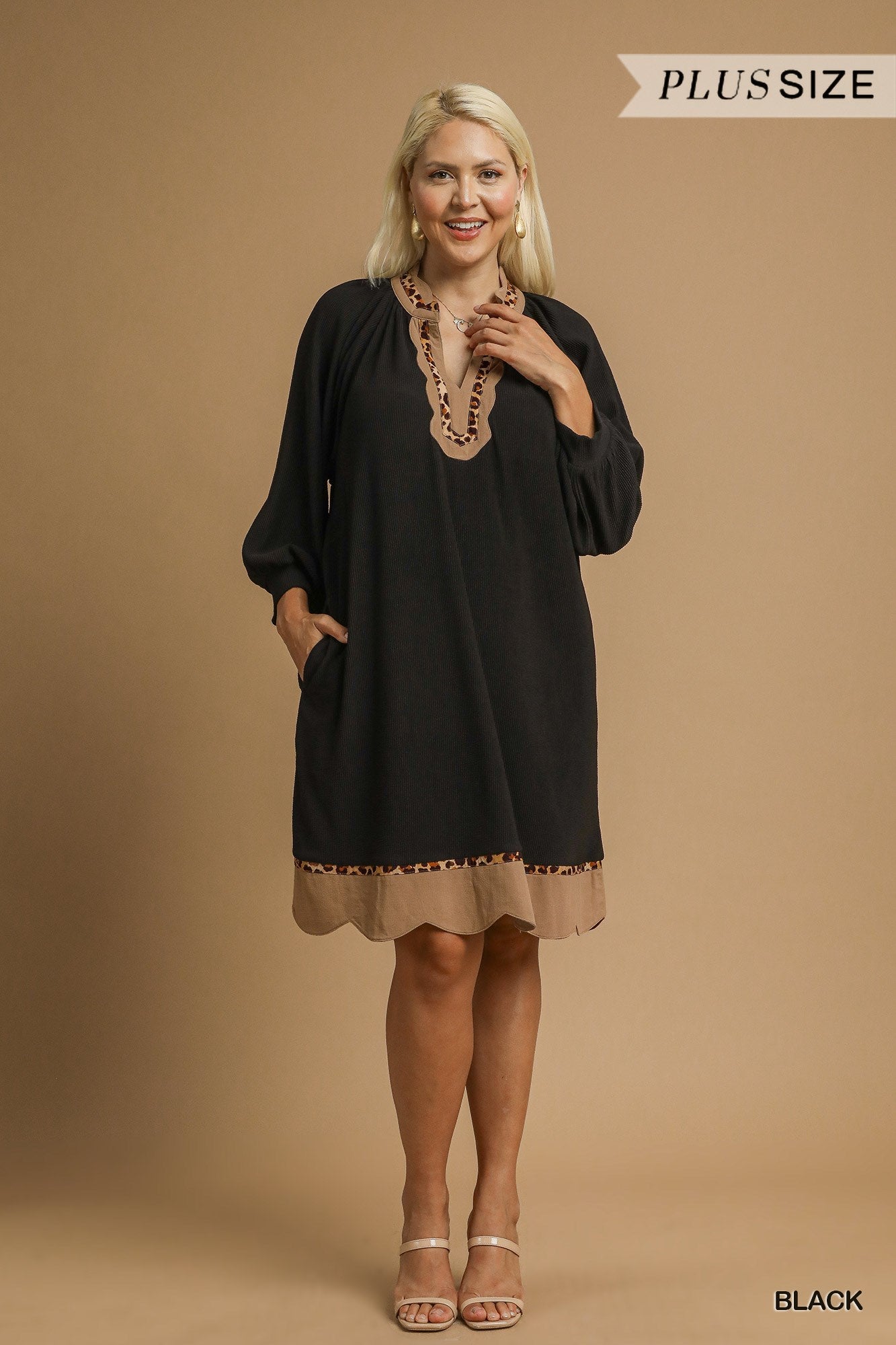 Leopard Trim Dress