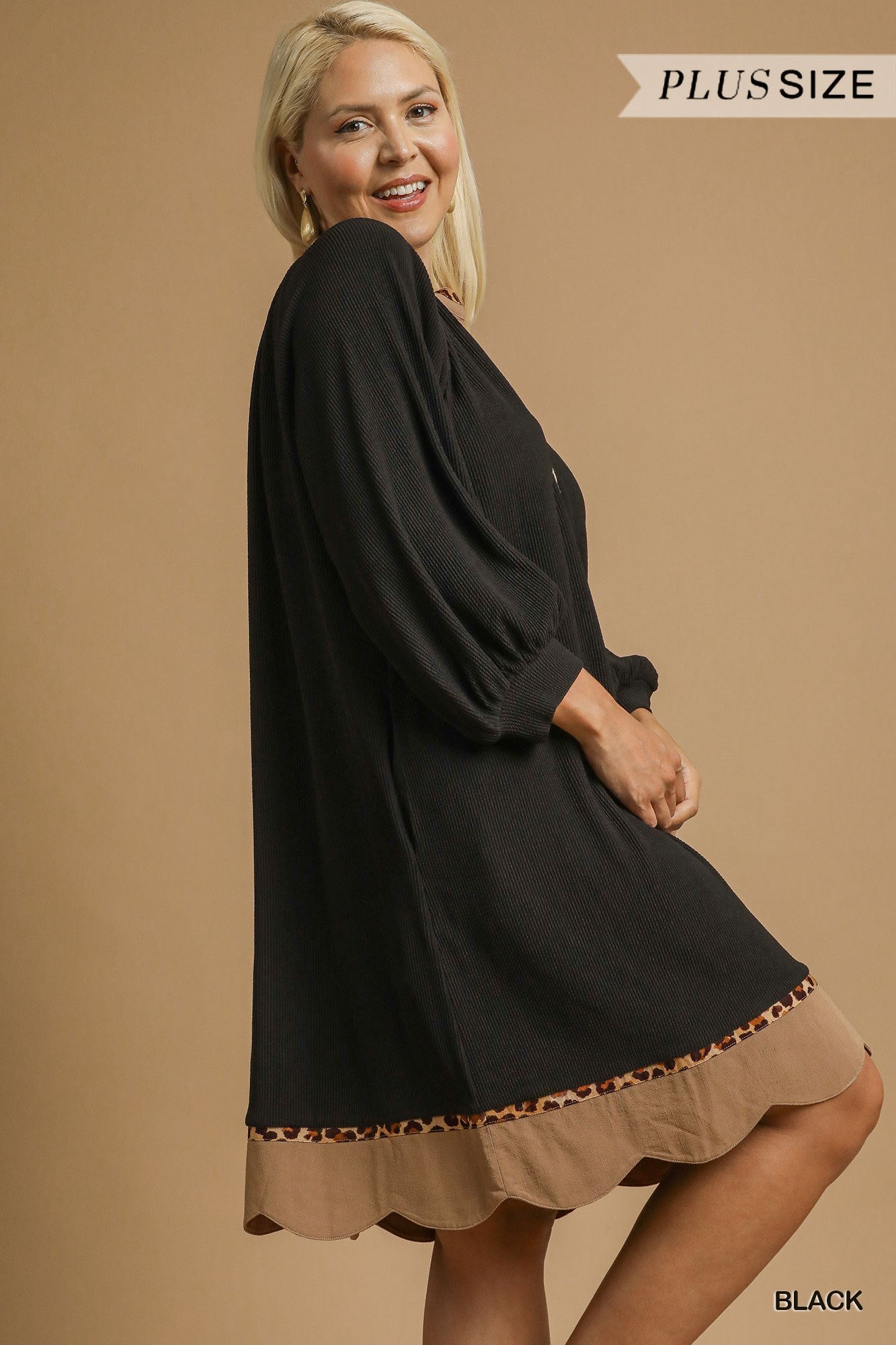 Leopard Trim Dress