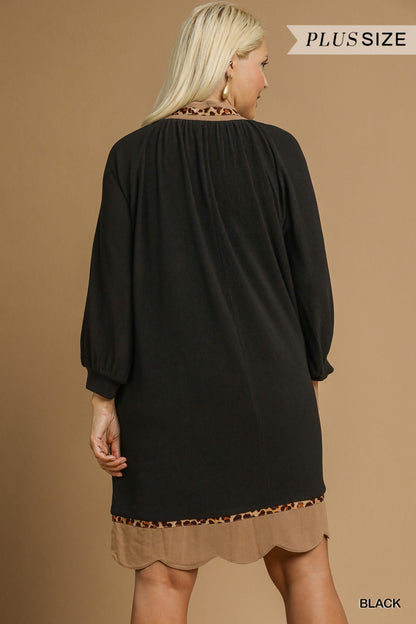 Leopard Trim Dress