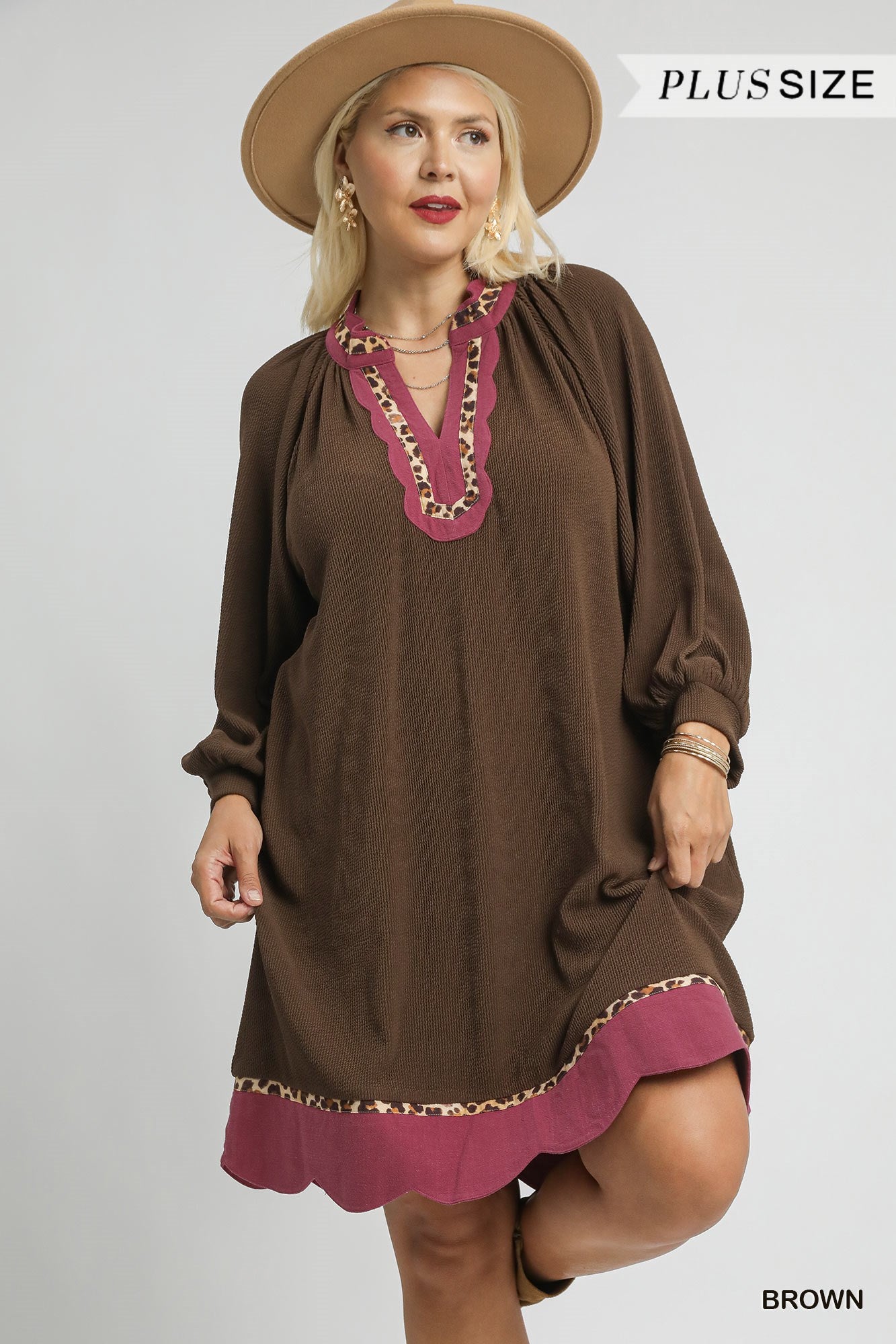 Leopard Trim Dress