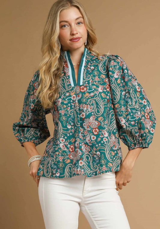 Floral Split Blouse