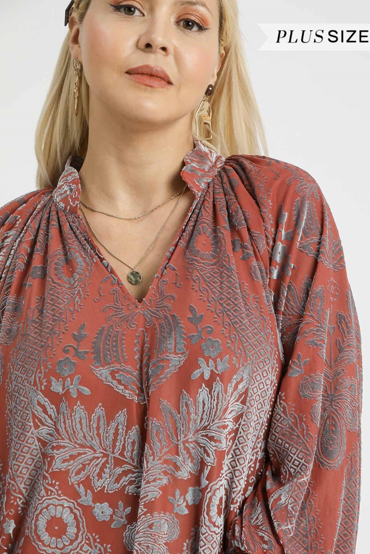 Velvet V-Neck Blouse