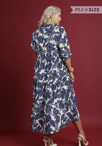 Boho Leaf Tiered Dress