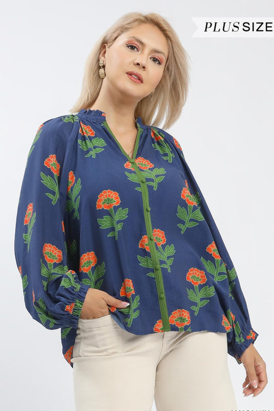 Floral Button Blouse